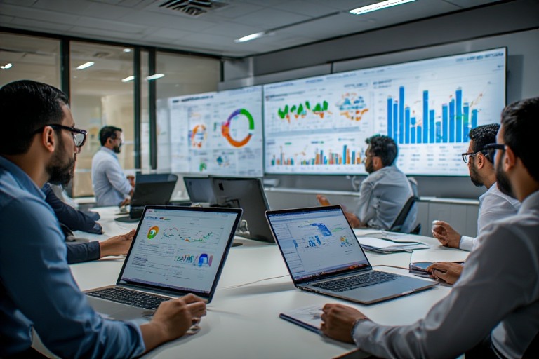 SEO experts improving Google Ranking Riyadh in a modern digital marketing office