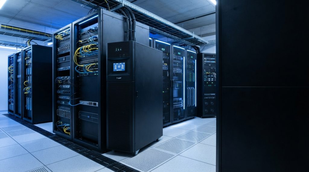 Legrand UPS power protection system in a modern server room in Riyadh Saudi Arabia